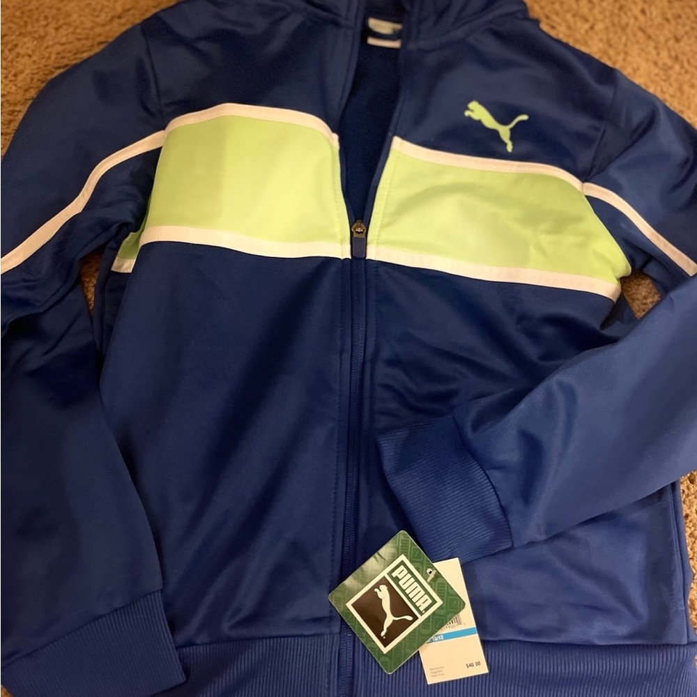 Puma Kids Jacket in Blue and Light Green